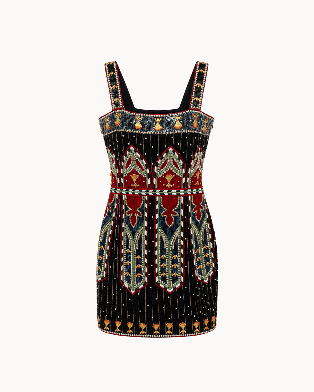 Robe perlée Midnight Maharani avec cape