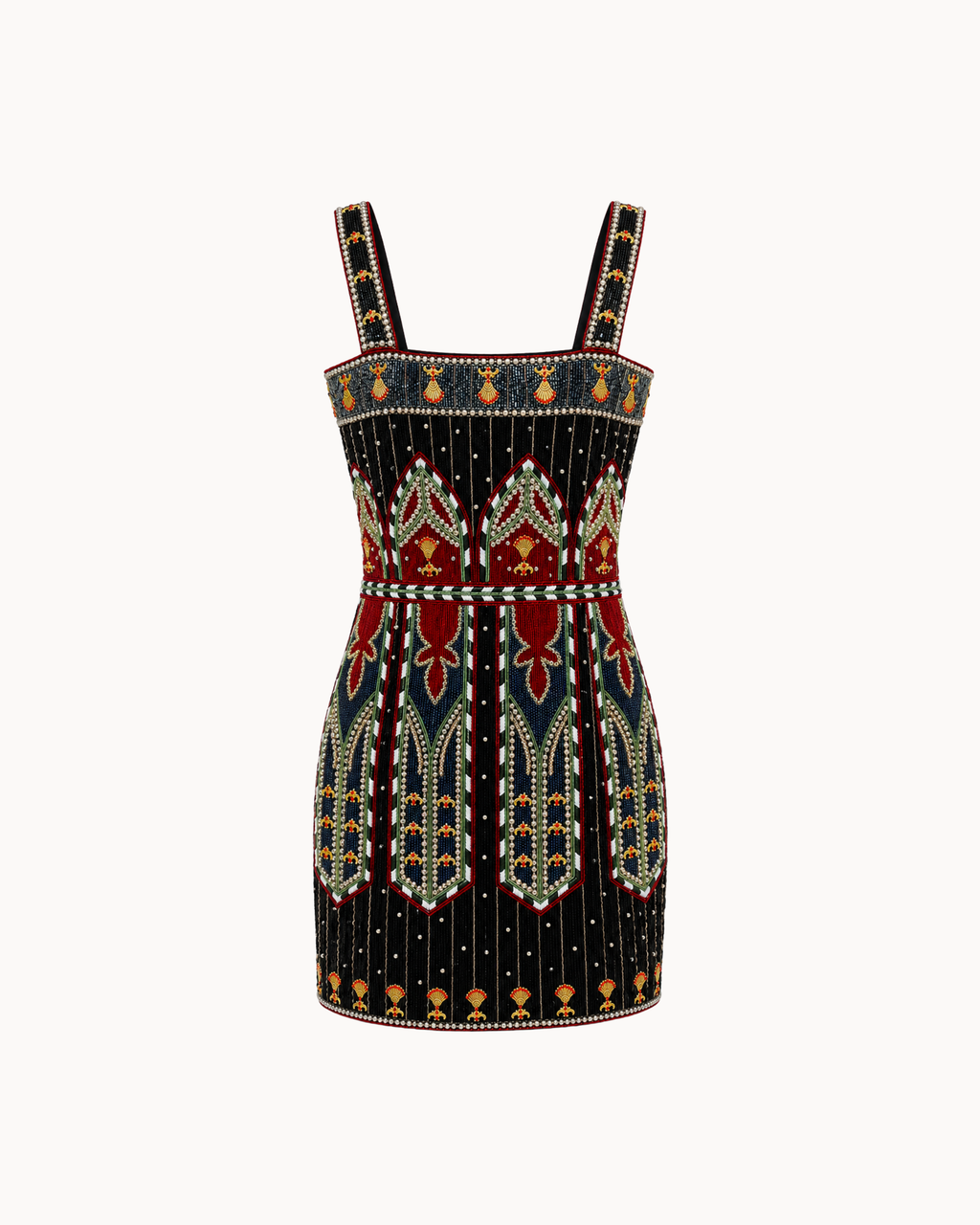 Robe perlée Midnight Maharani avec cape