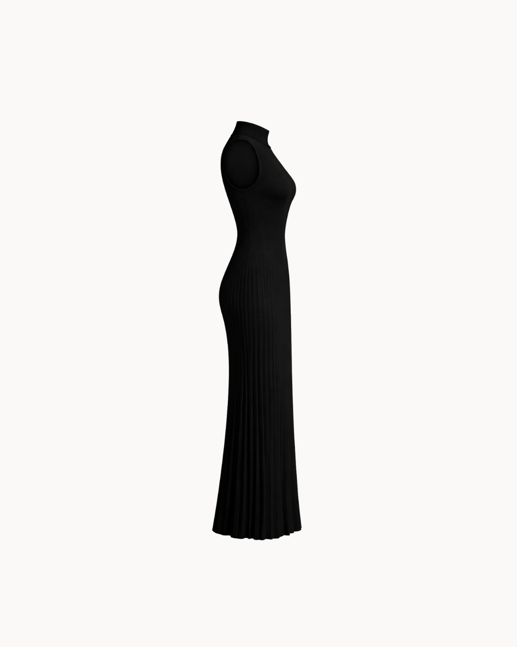 Robe col roulé Serena - Noir