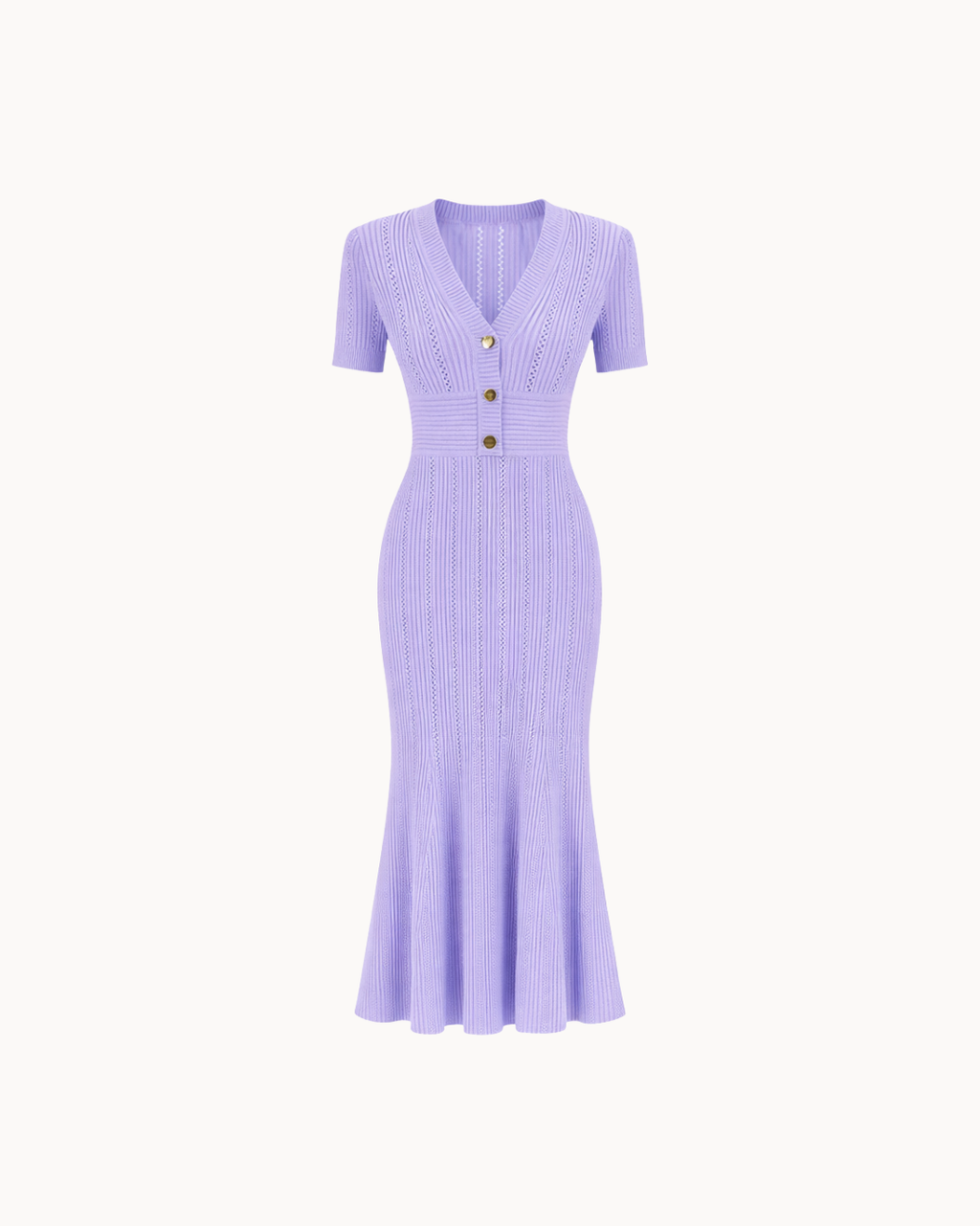 Robe col en V Violette - Lilas