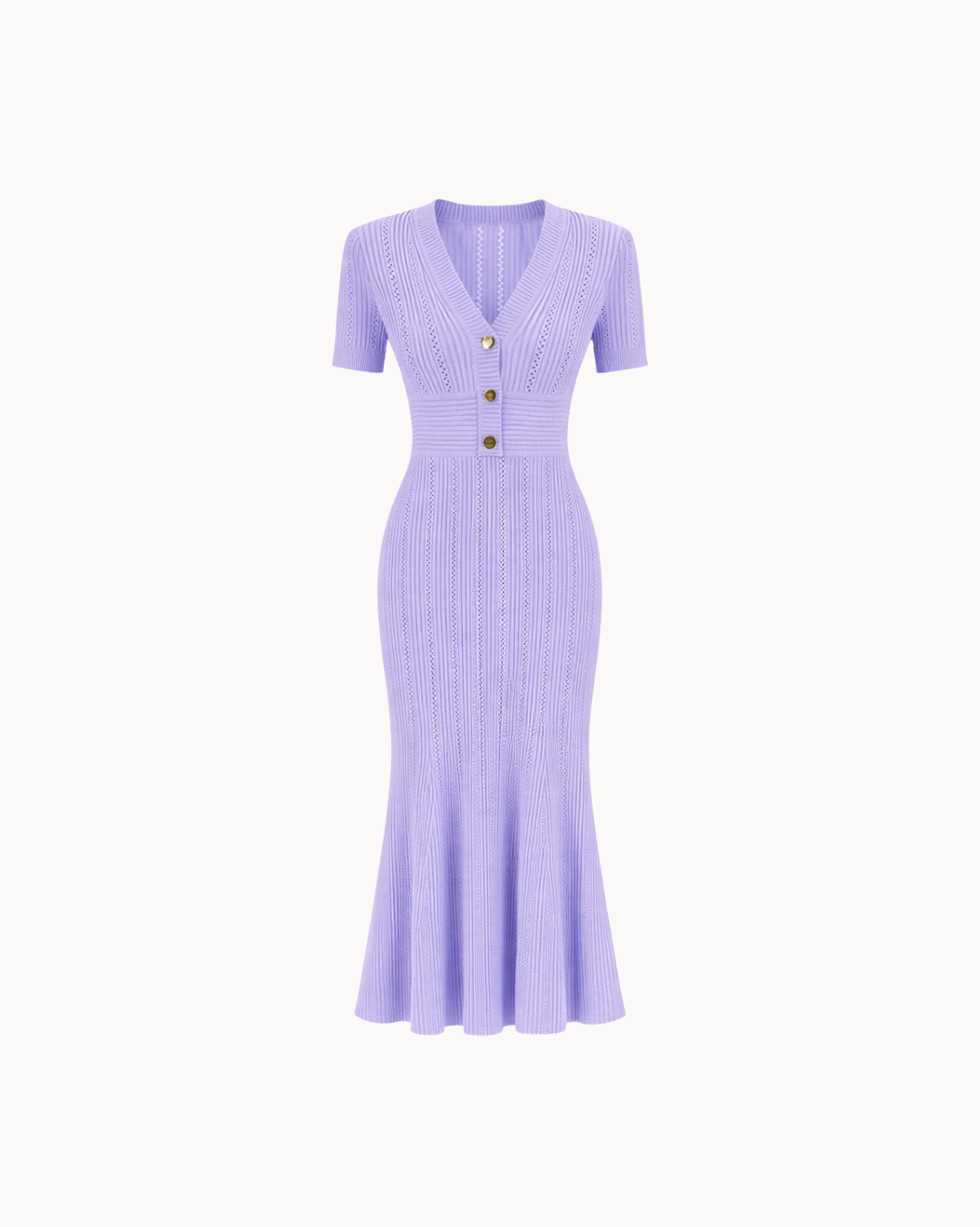 Robe col en V Violette - Lilas