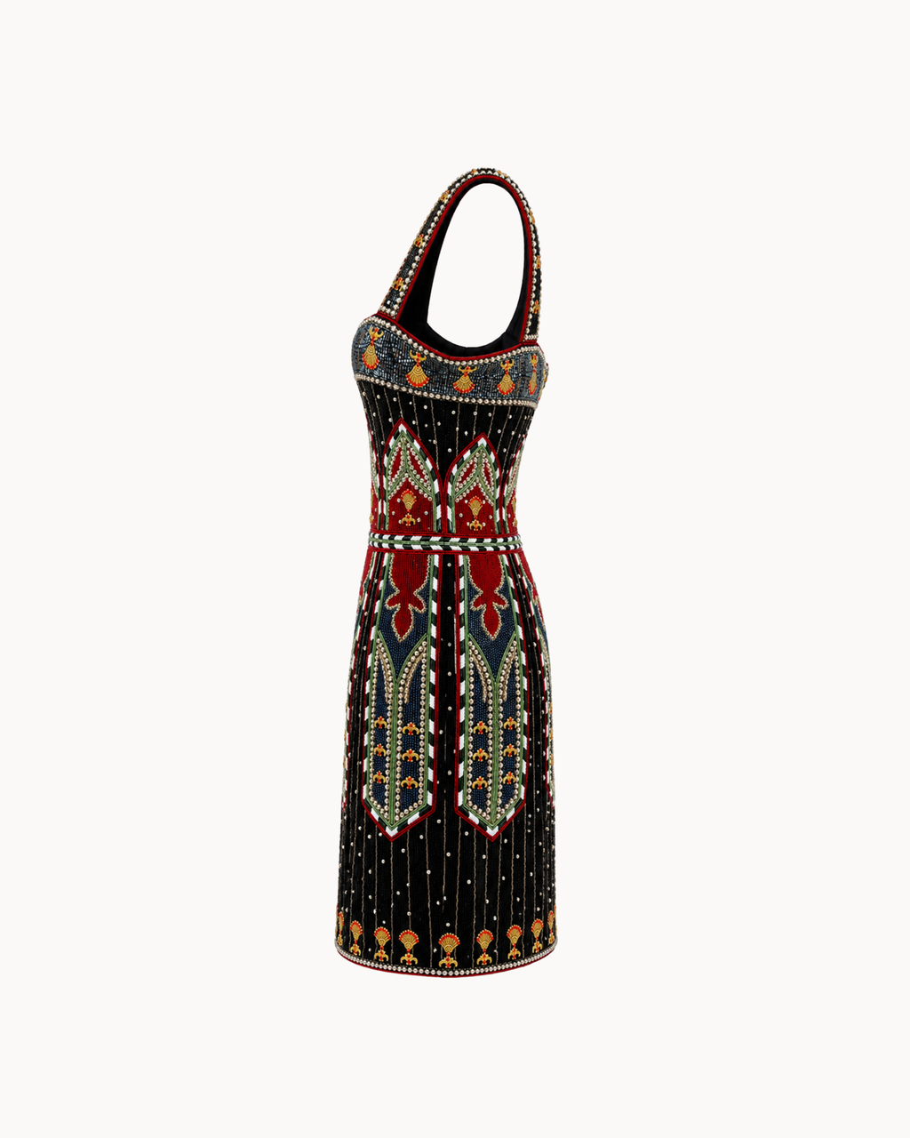 Robe perlée Midnight Maharani avec cape