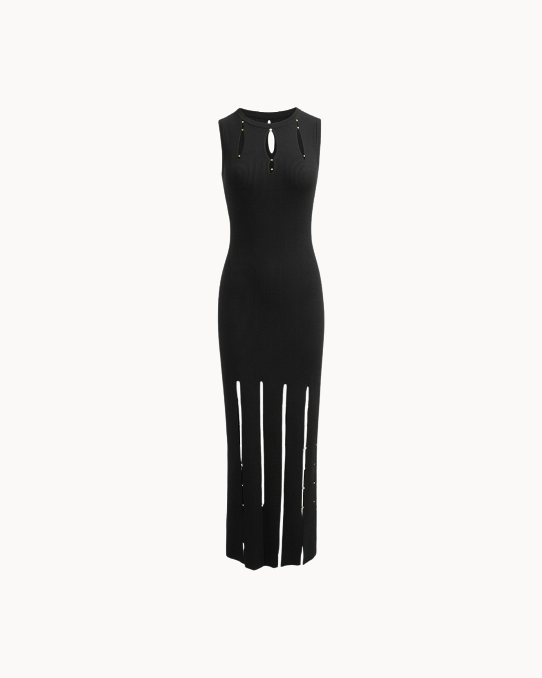 Élan Beaded Maxi Dress - Noir