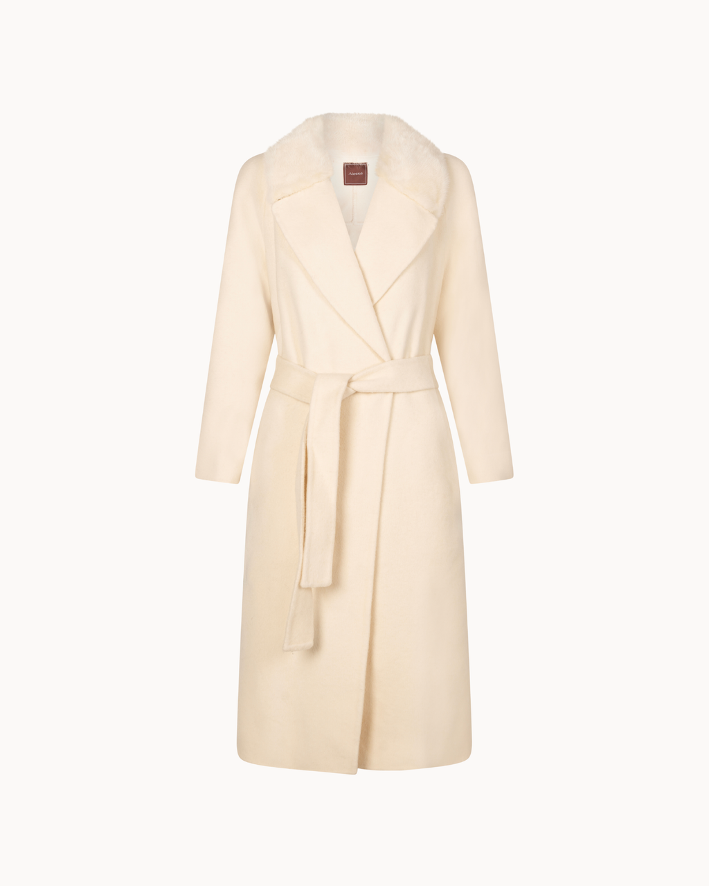 Ivory Layal Mink Collar Coat