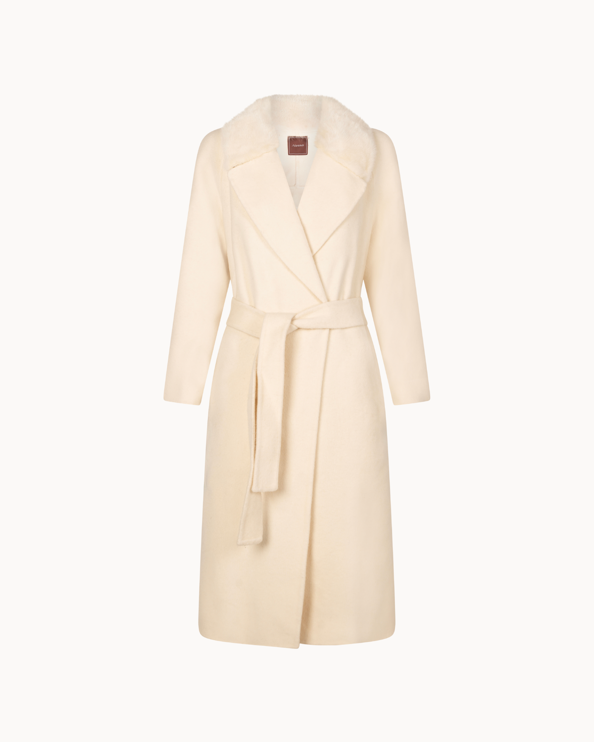 Ivory Layal Mink Collar Coat