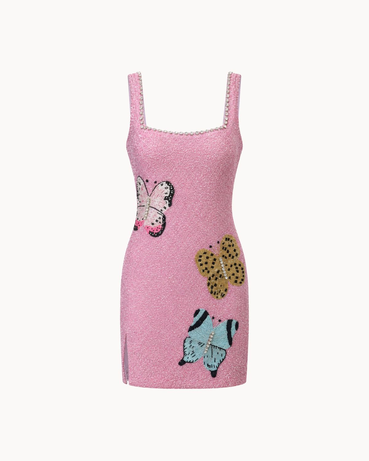 Butterfly Blush Embellished Mini Dress