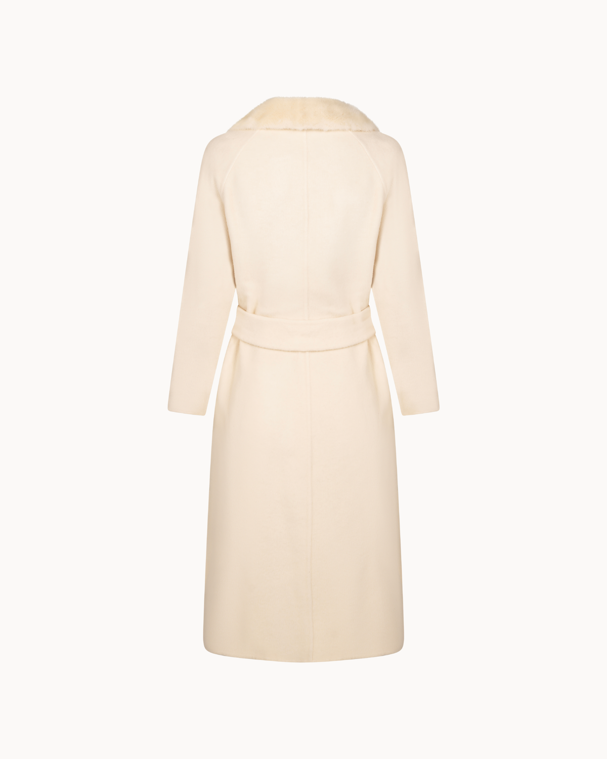 Ivory Layal Mink Collar Coat