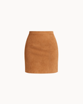 Mini-jupe en suède Linea - Caramel