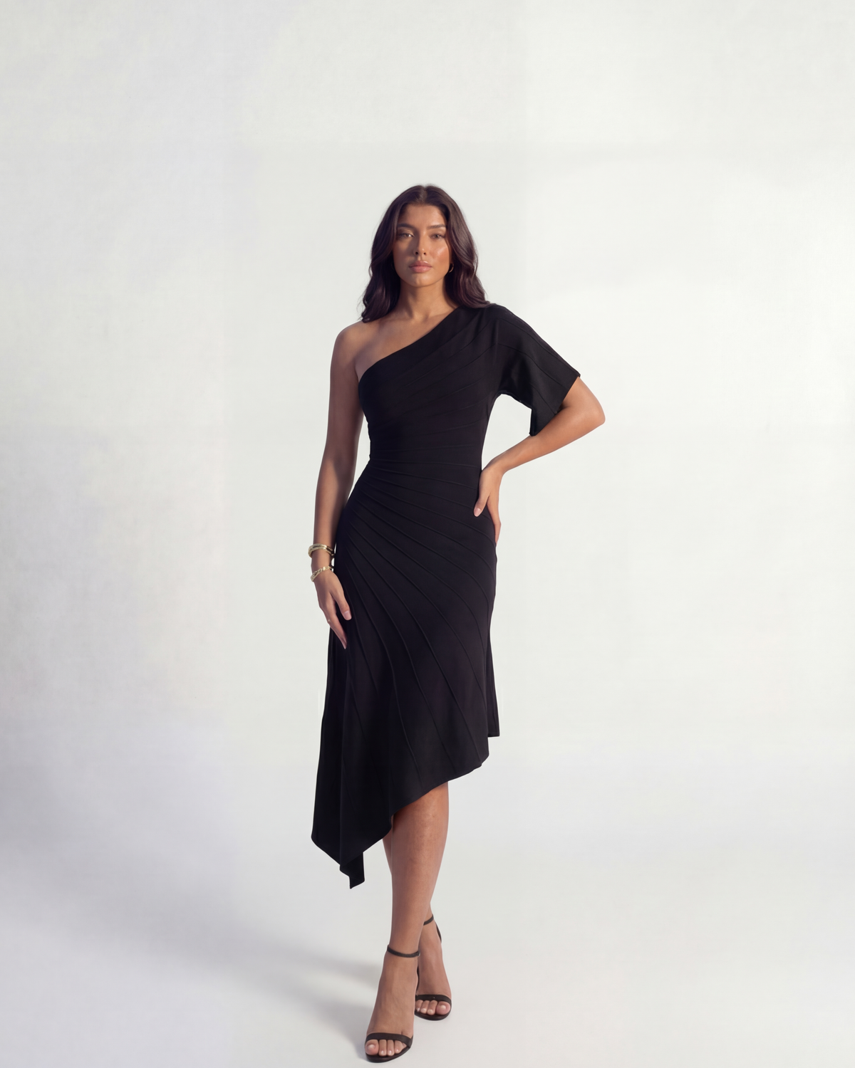 Demi Asymmetric Dress - Black