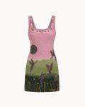Robe perlée matcha fraise