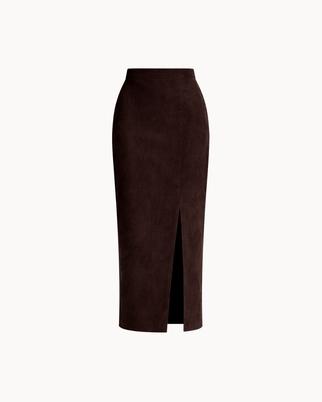 Jupe midi en suède - Espresso intense