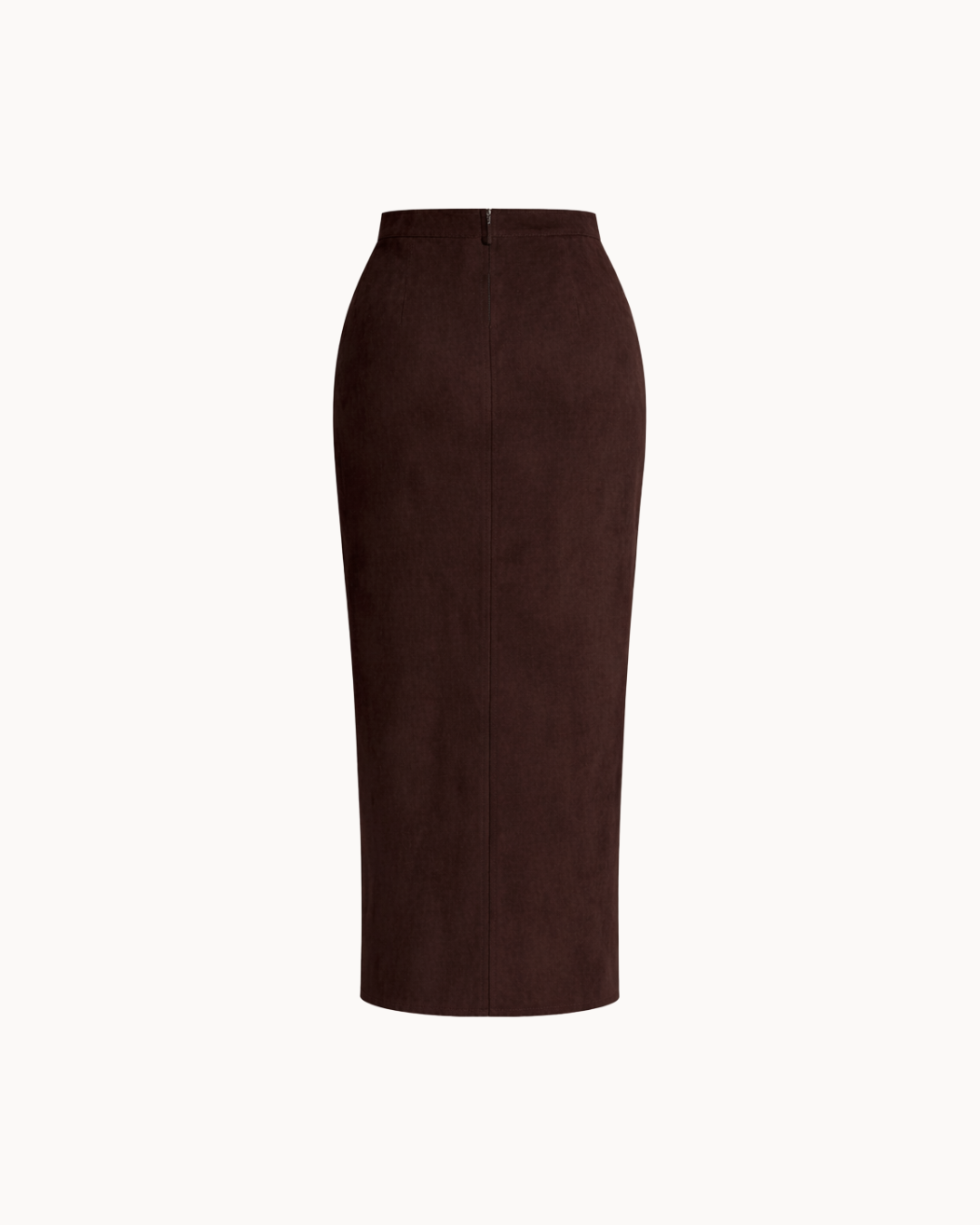 Jupe midi en suède - Espresso intense