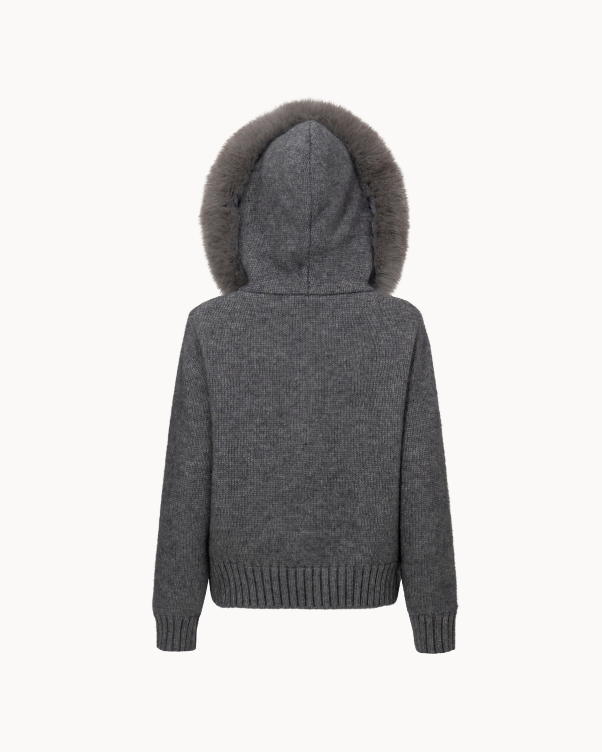 Faux Fur Jacket Satin - Grey