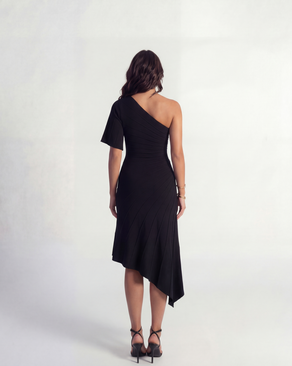 Demi Asymmetric Dress - Black
