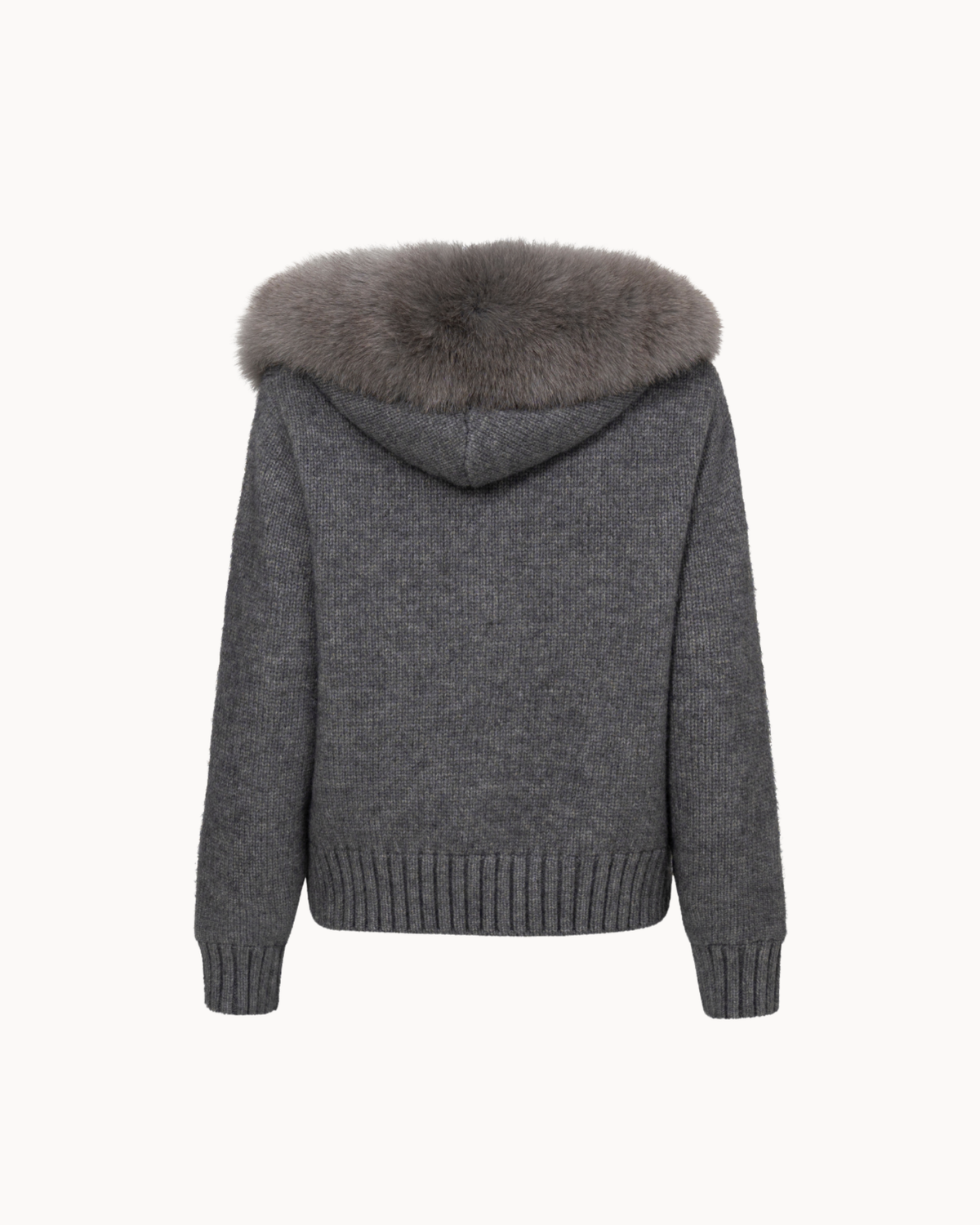Faux Fur Jacket Satin - Grey