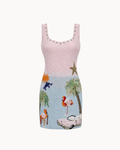 Flamingo Ombre Beaded Dress