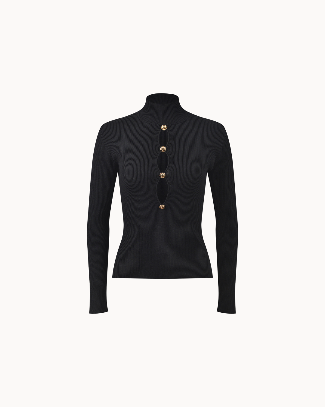 Haut en maille boutonné Sculpt - Noir