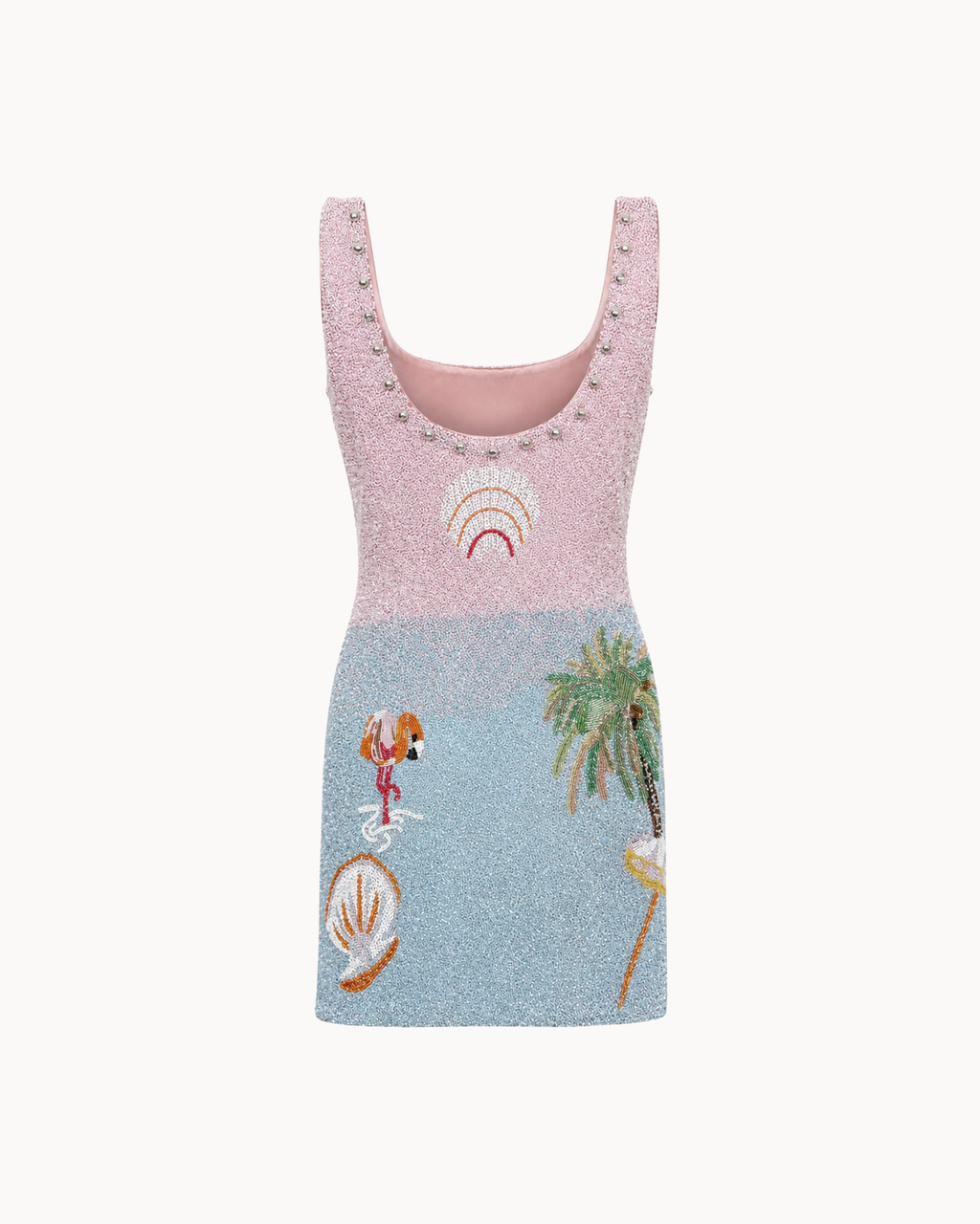 Flamingo Ombre Beaded Dress