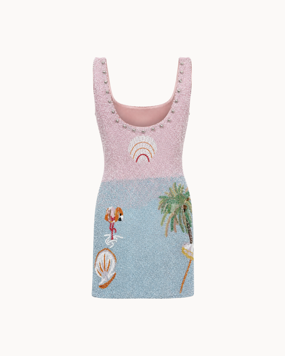 Flamingo Ombre Beaded Dress