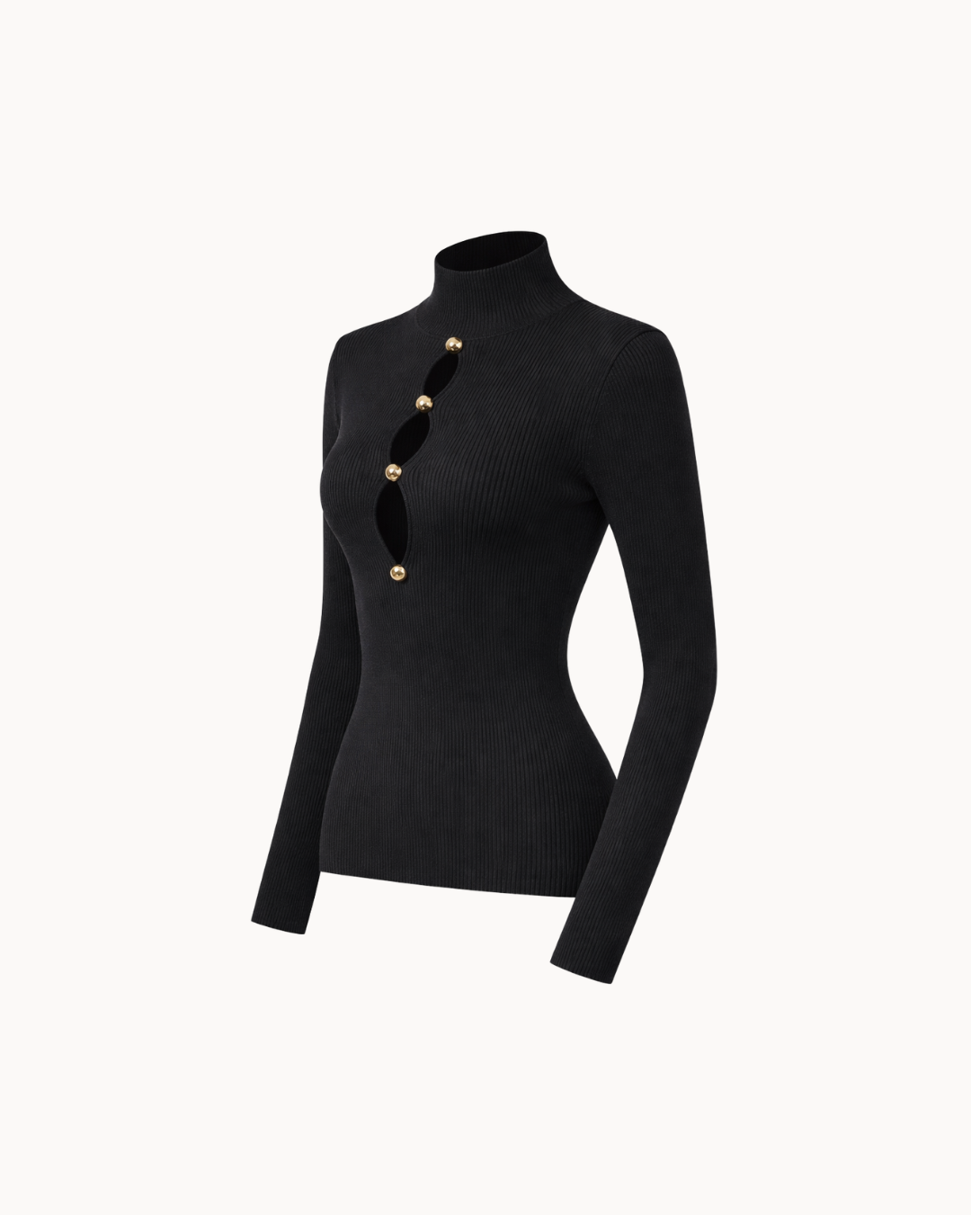 Haut en maille boutonné Sculpt - Noir