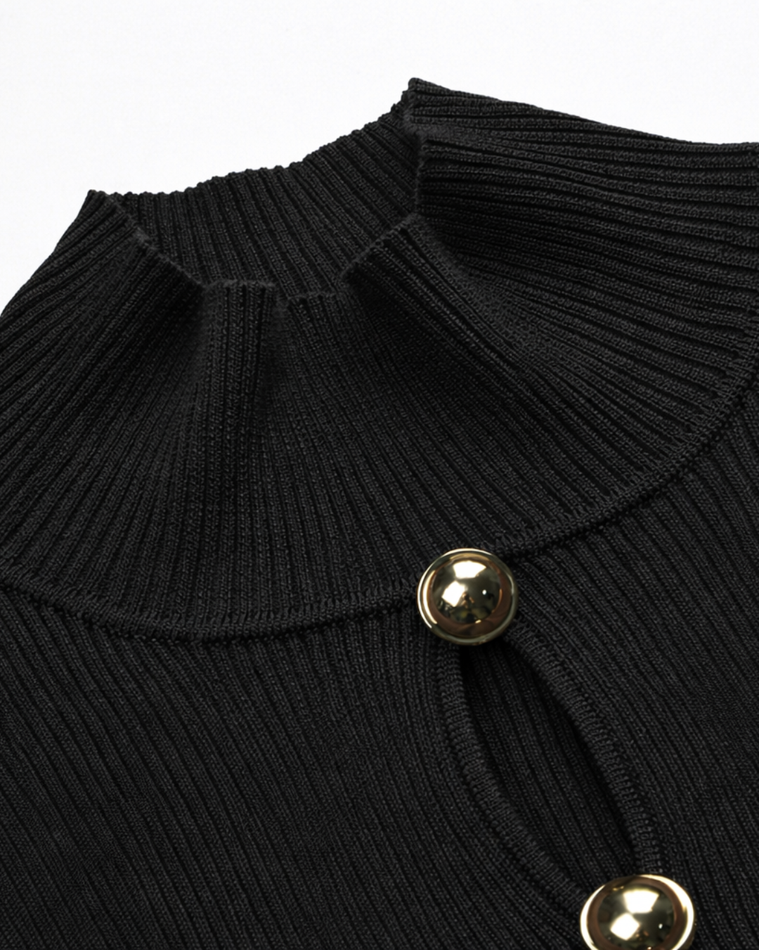 Haut en maille boutonné Sculpt - Noir