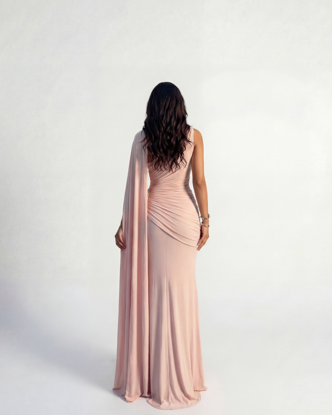 Robe longue Seraphine - Rose poudré