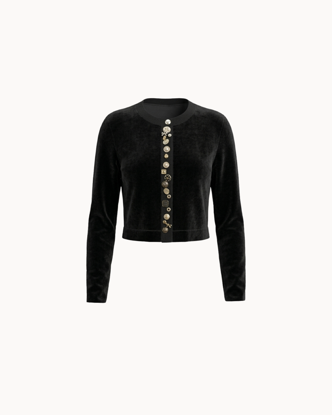 Héritage Button Cardigan - Noir