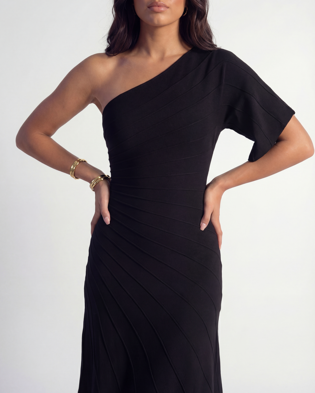 Demi Asymmetric Dress - Black