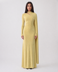 Alina Velvet Maxi Dress - Buttercream