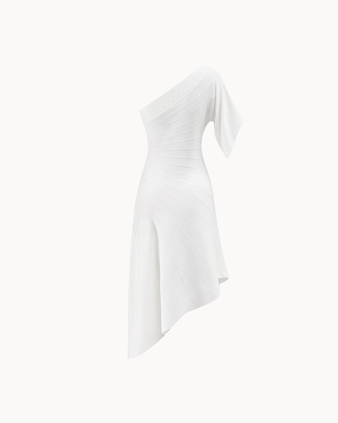 Demi Asymmetric Dress - White