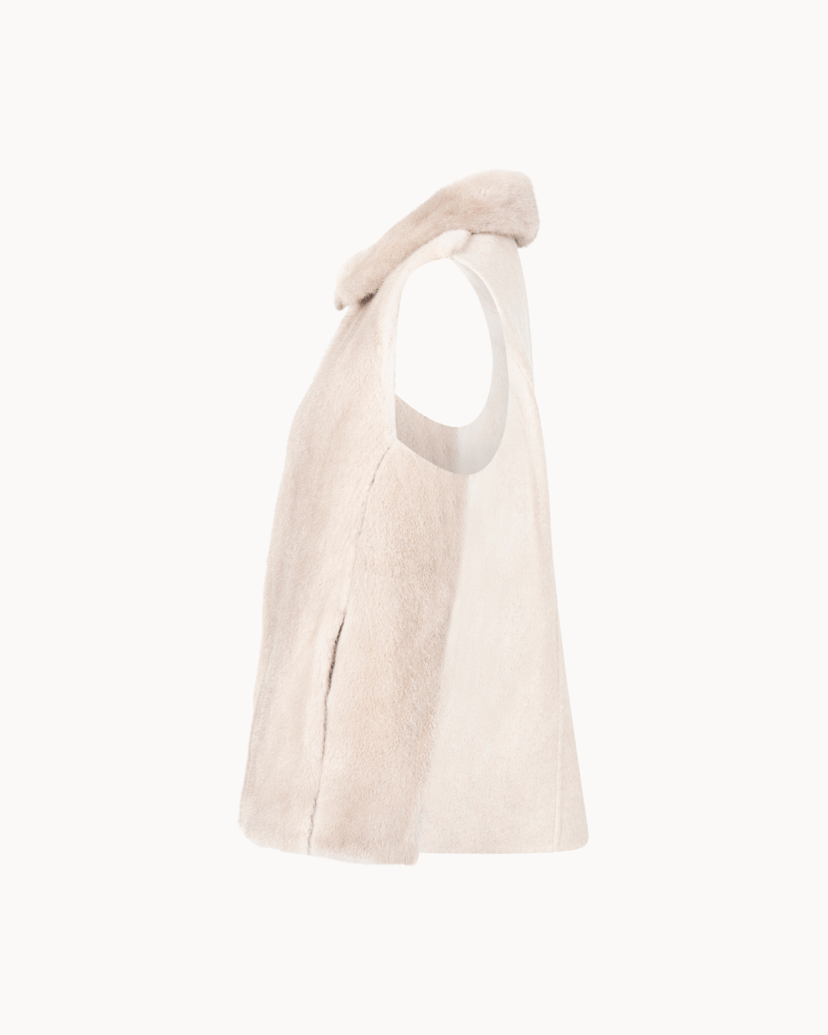Luna Mink Fur Vest - Cream