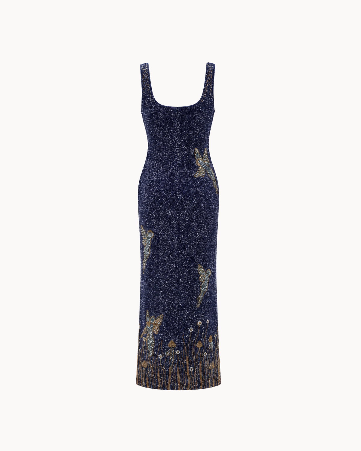 Midnight Garden Beaded Column Gown