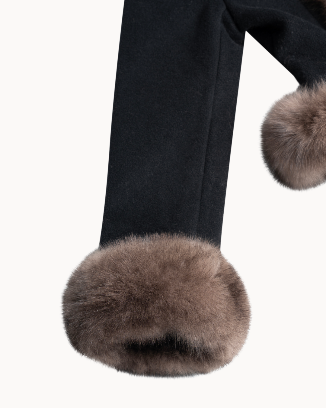 Noir Fur Wool Jacket