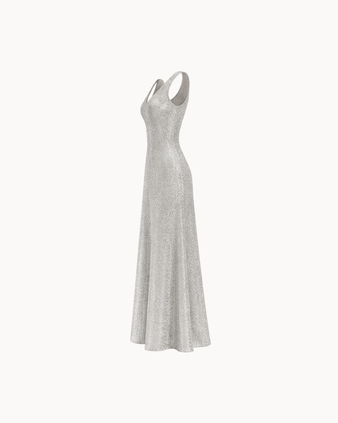 Luna V-Neck Dress - Silver
