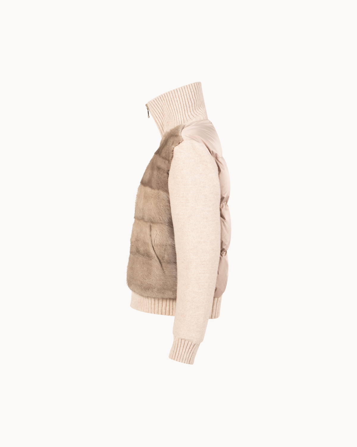 Puffer Fur Knit Jacket – Soft Sand