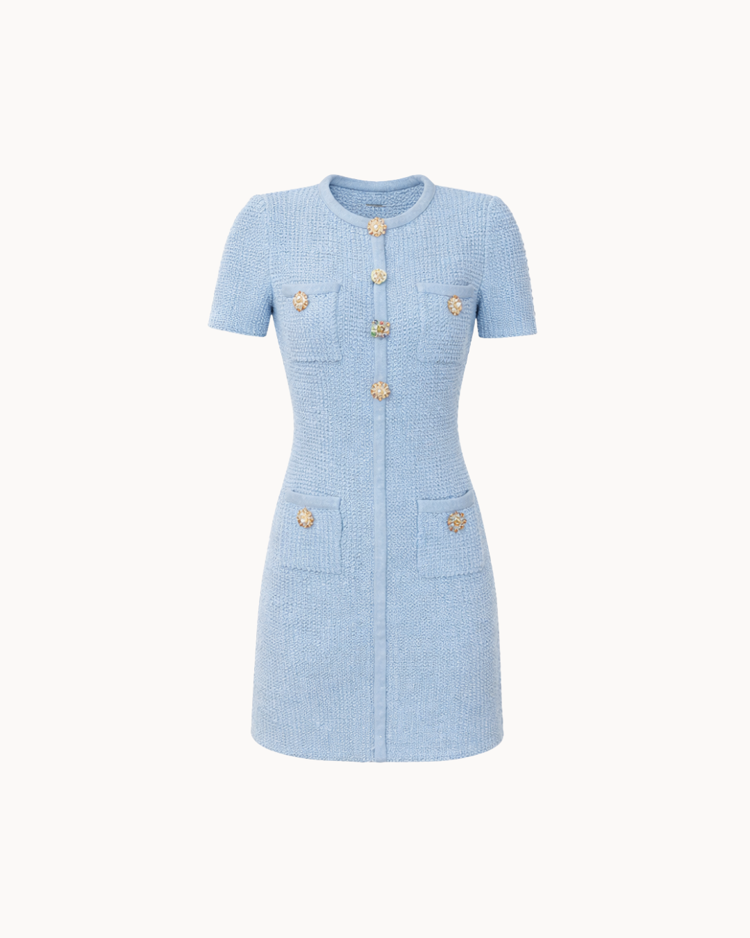 Céleste Tweed Mini Dress - Sky