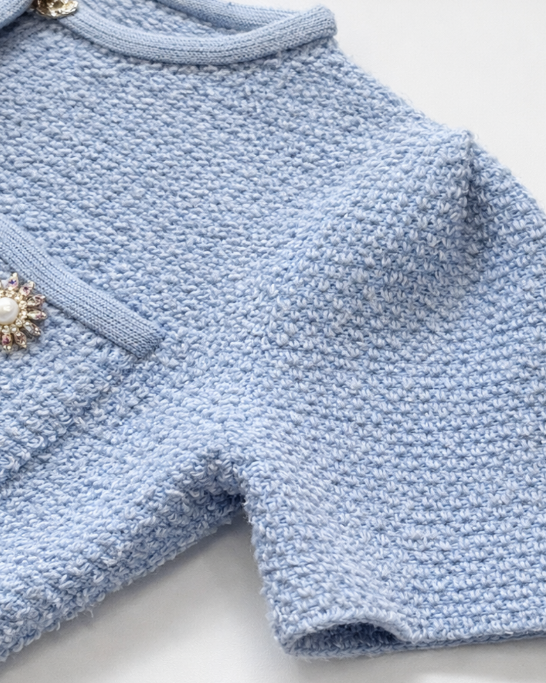 Céleste Tweed Mini Dress - Sky