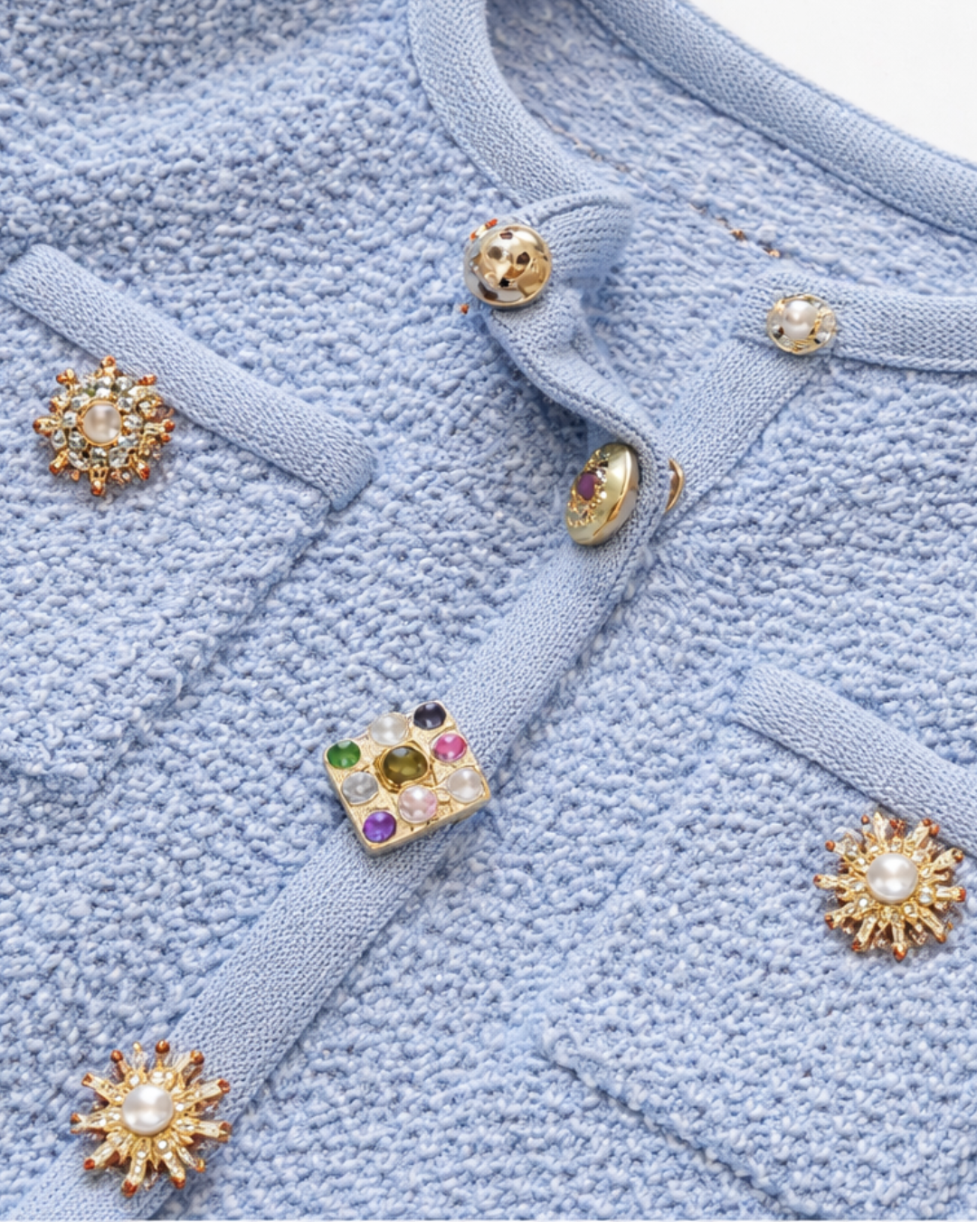Céleste Tweed Mini Dress - Sky