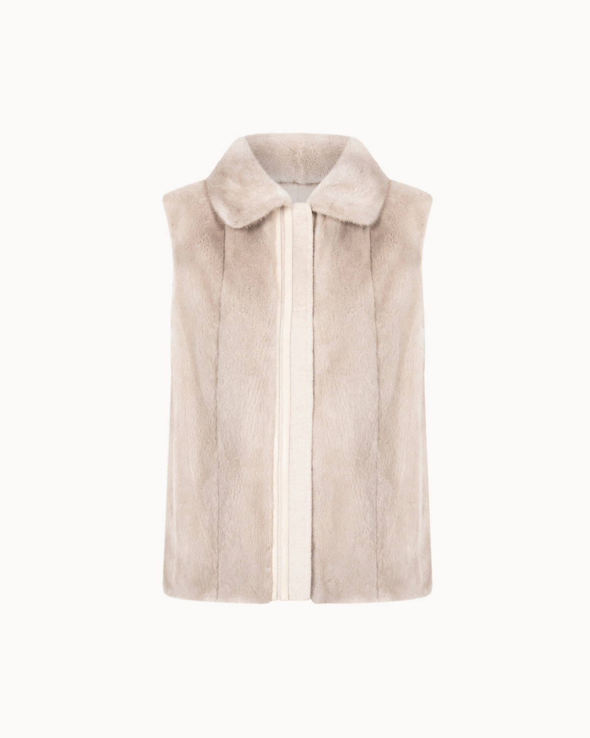 Luna Mink Fur Vest - Cream