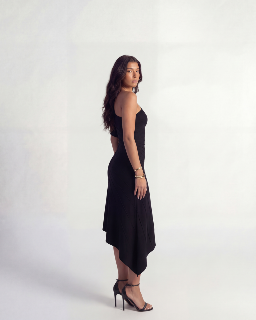Demi Asymmetric Dress - Black