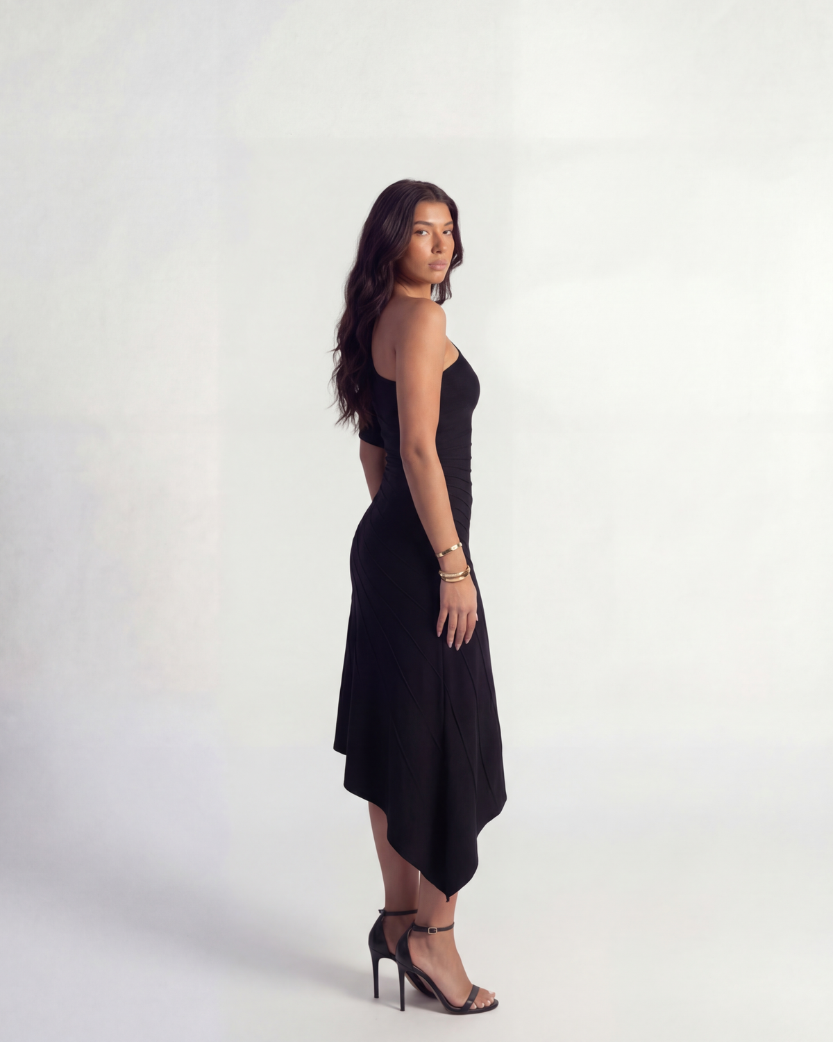 Demi Asymmetric Dress - Black