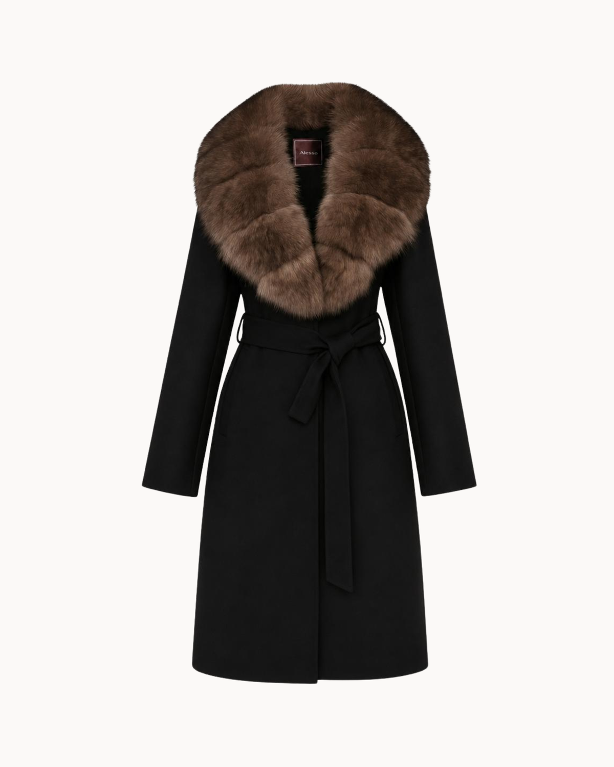 Bria Longline Cashmere Fur Coat